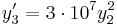  y_3'=3\cdot 10^7y_2^2