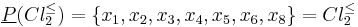 \underline{P}(Cl_2^{\leq}) = \{x_1,x_2,x_3,x_4,x_5,x_6,x_8\} = Cl_2^{\leq}