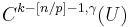  C^{k-[n/p]-1,\gamma}(U)\,