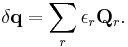 
\delta \mathbf{q} = \sum_r \epsilon_r \mathbf{Q}_r. 
