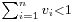  \scriptstyle \sum_{i=1}^n v_i < 1 