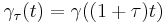 \gamma_\tau(t)=\gamma((1%2B\tau)t)