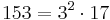 153 = 3^2 \cdot 17