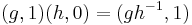 (g,1)(h,0)=(gh^{-1},1)