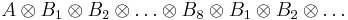 A\otimes B_1\otimes B_2\otimes\ldots\otimes B_8\otimes B_1\otimes B_2\otimes\ldots