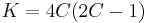 K = 4C(2C-1)