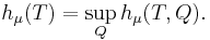 h_\mu(T) = \sup_Q h_\mu(T,Q).\,