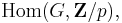 \operatorname{Hom}(G,\mathbf{Z}/p),