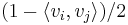 (1-\langle v_{i}, v_{j}\rangle)/{2}