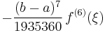 -\frac{(b-a)^7}{1935360}\,f^{(6)}(\xi)