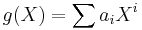 g(X)=\sum a_iX^i