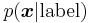 p({\boldsymbol{x}|\rm label})