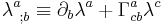 \lambda^a_{~;b}\equiv \partial_b \lambda^a%2B\Gamma^a_{cb}\lambda^c