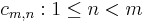 c_{m,n}�: 1 \leq n < m