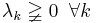 \lambda_k \gneqq 0\;\;\forall k