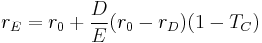 r_E = r_0 %2B \frac{D}{E}(r_0 - r_D)(1-T_C)