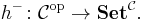 h^{-}\colon \mathcal C^{\text{op}} \to \mathbf{Set}^\mathcal C.