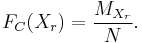 F_C(X_r) = \frac{M_{X_r}}N.