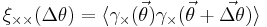 
\xi_{\times\times}(\Delta\theta) = \langle \gamma_\times(\vec{\theta}) \gamma_\times(\vec{\theta}%2B\vec{\Delta\theta}) \rangle
