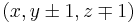 \textstyle(x, y\pm1, z\mp1)