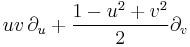  u v \, \partial_u %2B \frac{1-u^2%2Bv^2}{2} \partial_v 