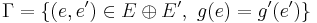 \Gamma =\{(e,e') \in E \oplus E', \ g(e) = g' (e')\}