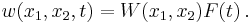 
   w(x_1,x_2,t) = W(x_1,x_2) F(t) \,.
