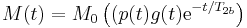 M(t)=M_0 \left((p(t) g(t) \mathrm{e}^{-t/T_{2b}}\right)