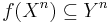 f(X^n)\subseteq Y^n