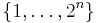 \{1,\dots,2^n\}