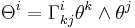 \Theta^i = \Gamma^i_{kj} \theta^k\wedge\theta^j