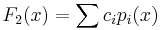 F_2(x)=\sum c_ip_i(x)