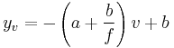 y_{v}=-\left( a %2B \frac{b}{f} \right)v%2Bb