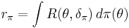 r_\pi = \int R(\theta,\delta_{\pi}) \, d\pi(\theta) \, 