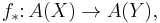 f_* \colon A(X) \to A(Y),\,