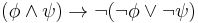 (\phi \wedge \psi) \to \neg (\neg \phi \vee \neg \psi)