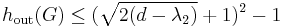 h_{\text{out}}(G)\le (\sqrt{2 (d-\lambda_2)} %2B 1)^2 -1