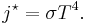  j^{\star} = \sigma T^{4}.