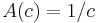  A(c)=1/c