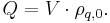 Q=V\cdot \rho_{q,0}.