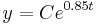  y = Ce^{0.85t} 