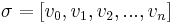 \sigma=[v_0,v_1,v_2,...,v_n]