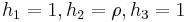 h_1=1,h_2=\rho,h_3=1