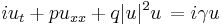 
iu_t%2Bpu_{xx} %2Bq|u|^2u \, =i\gamma u