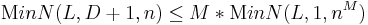  {\mathrm MinN}(L, D%2B1 , n) \le  M*{\mathrm MinN}(L,1,n^M)