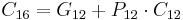 C_{16} = G_{12} %2B P_{12} \cdot C_{12}