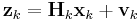 \textbf{z}_{k} = \textbf{H}_{k} \textbf{x}_{k} %2B \textbf{v}_{k}