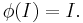 \phi ( I ) = I. \, 