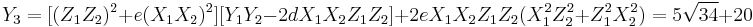 
Y_3 = [(Z_1Z_2)^2%2Be(X_1X_2)^2][Y_1Y_2-2dX_1X_2Z_1Z_2]%2B2eX_1X_2Z_1Z_2(X_1^2Z_2^2%2BZ_1^2X_2^2) = 5\sqrt{34} %2B 20
