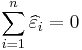 \sum_{i=1}^n \widehat{\varepsilon}_i=0